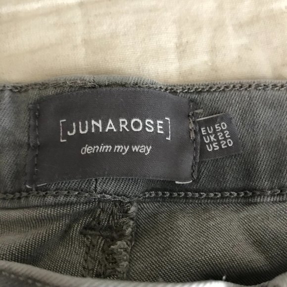 Junarose Gray 5-Pocket Ankle Jeans w/Zipper on Leg Size 20 - Picture 11 of 12